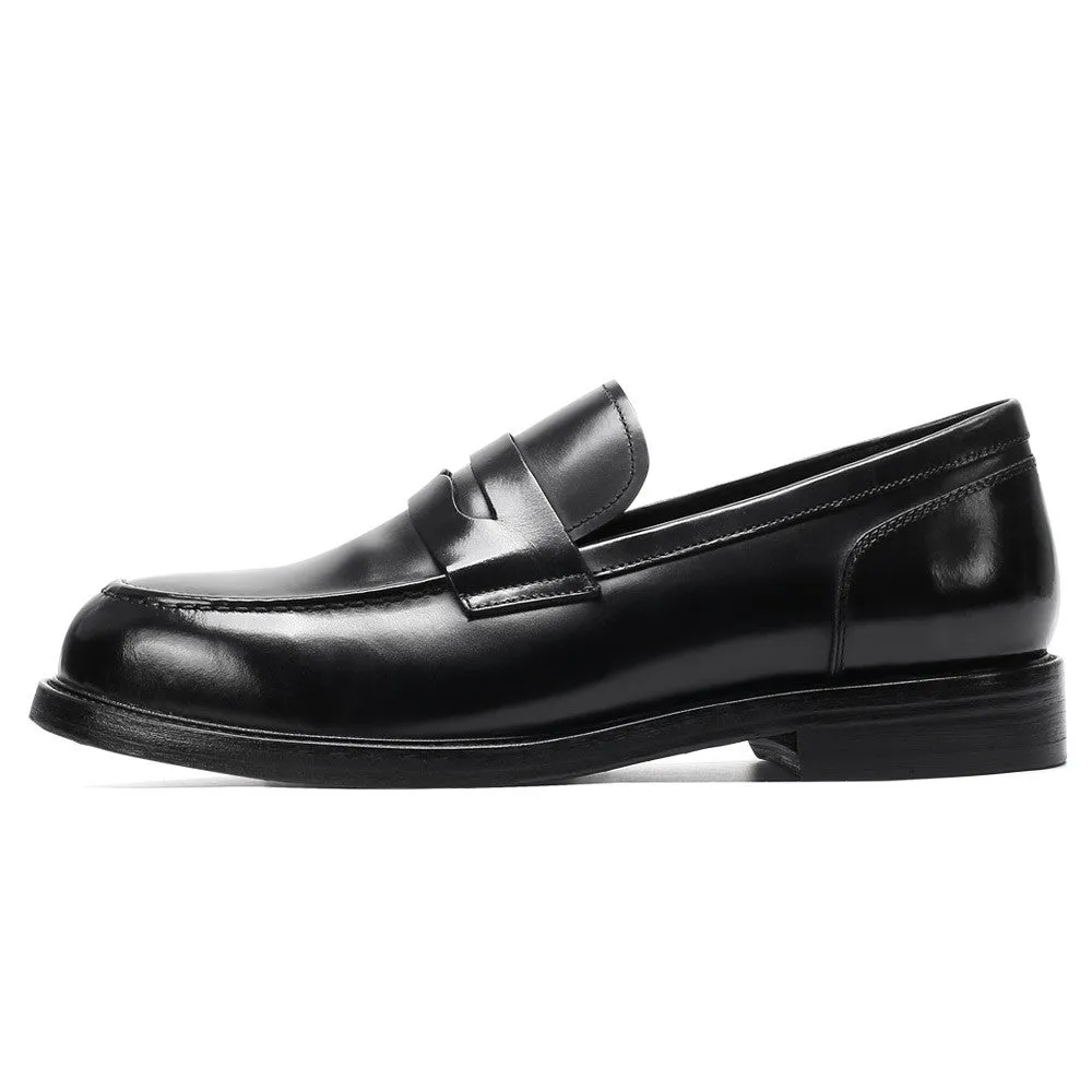 6 CM/2.36 Inches CMR CHAMARIPA Men's Elevator Dress Loafers - Black Shell Cordovan, Goodyear Welted Construction