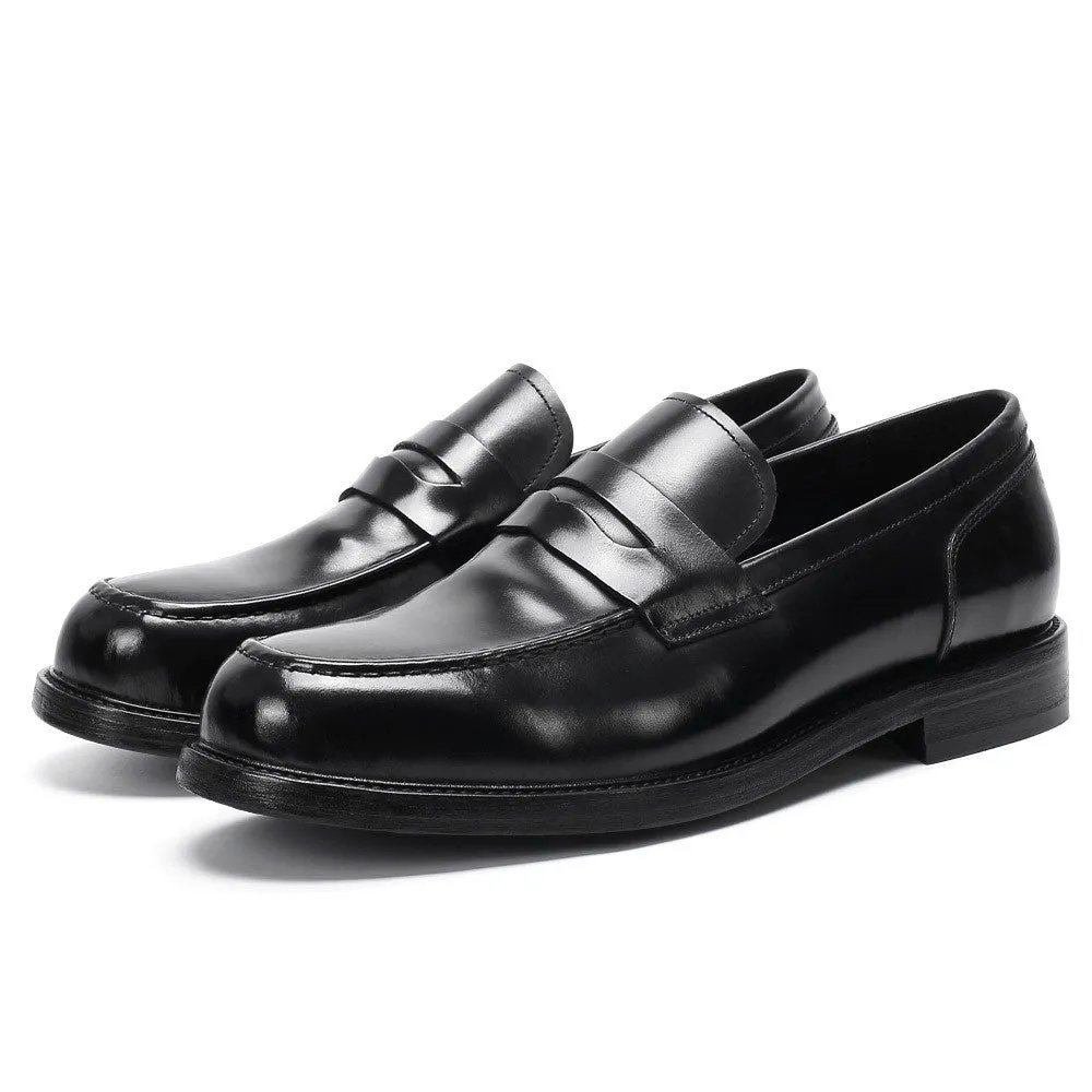 6 CM/2.36 Inches CMR CHAMARIPA Men's Elevator Dress Loafers - Black Shell Cordovan, Goodyear Welted Construction