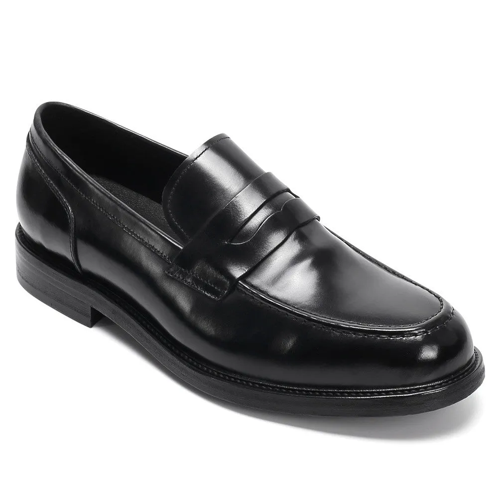 6 CM/2.36 Inches CMR CHAMARIPA Men's Elevator Dress Loafers - Black Shell Cordovan, Goodyear Welted Construction