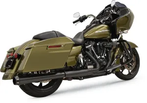 BASSANI XHAUST 2:1 Muffler - Black - Megaphone Crossover Eliminator Slip-On Muffler
