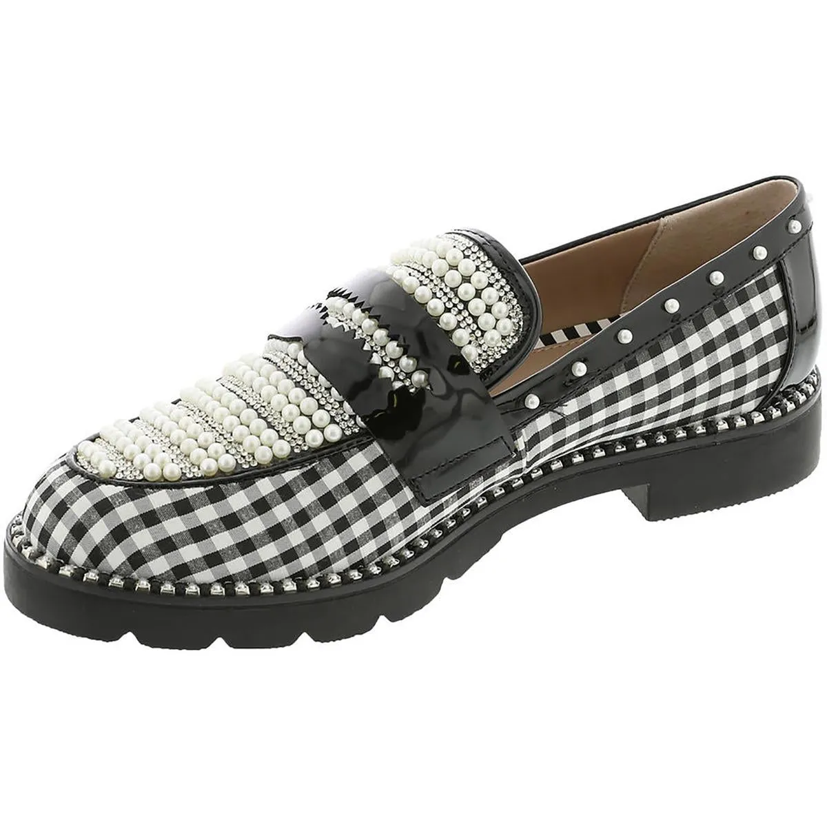 Betsey Johnson Womens Darian Patent Floral Print Loafers