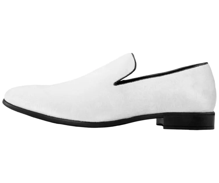 Bolano Jay White Men’s Velvet Smoking Slippers