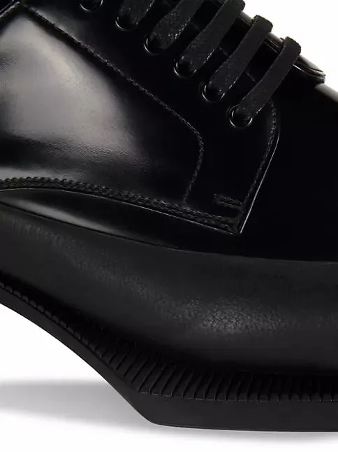 Brushed Leather Derby Loafers