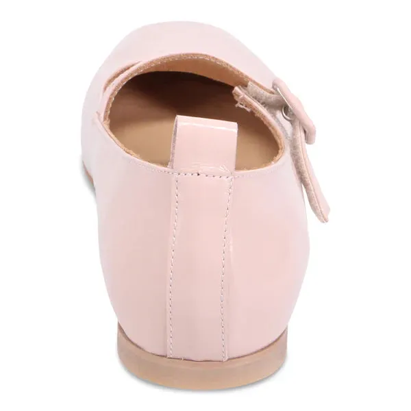 Bueno Eliana Mary Jane Flat  -  Pale Pink Patent