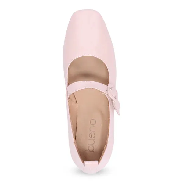 Bueno Eliana Mary Jane Flat  -  Pale Pink Patent