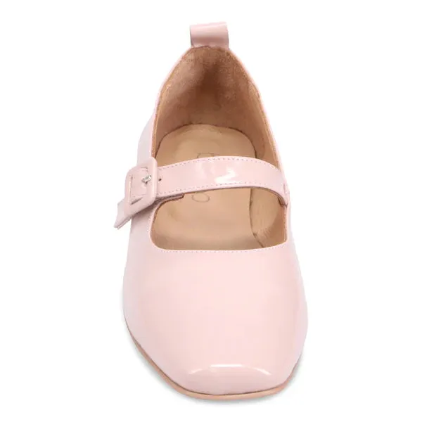 Bueno Eliana Mary Jane Flat  -  Pale Pink Patent