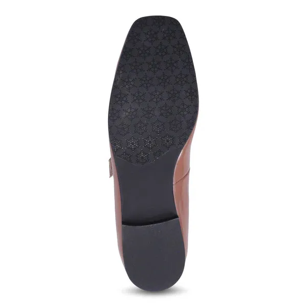 Bueno Eliana Mary Jane Flat  -  Taupe Patent