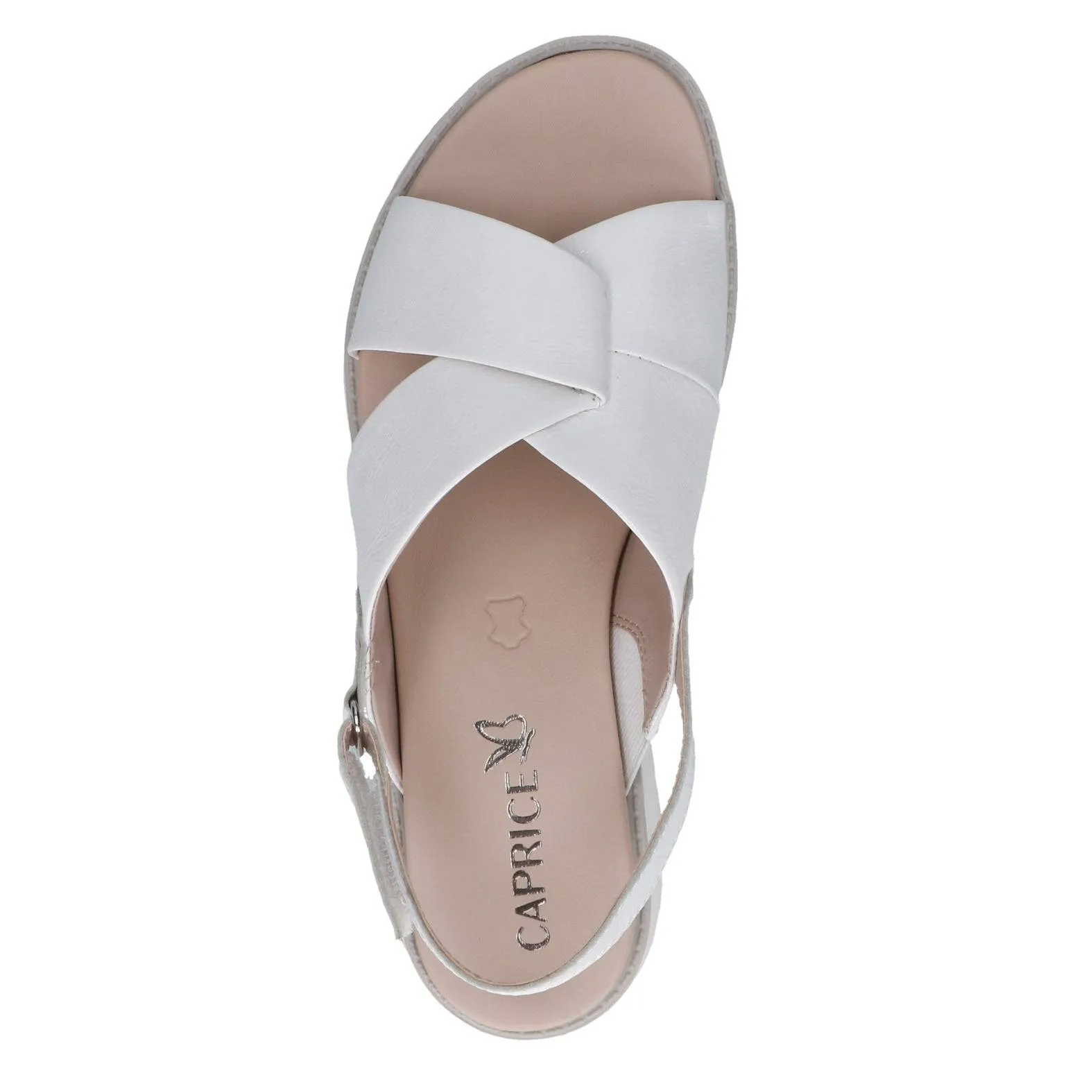 Caprice 9-28703-42 122 Ladies White Leather Sling Back Sandals