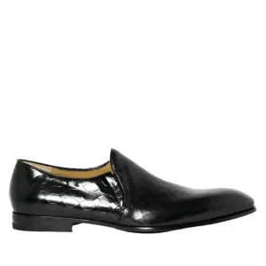 Cesare Paciotti Luxury Italian Magic Baby Black Leather Loafers (CPM2321)