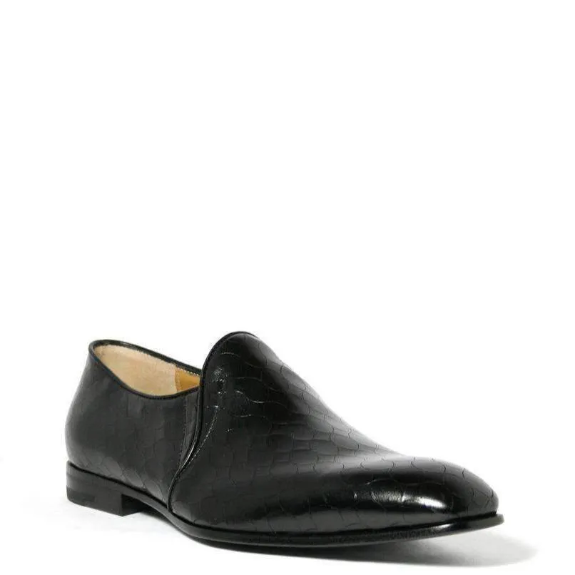 Cesare Paciotti Luxury Italian Magic Baby Black Leather Loafers (CPM2321)