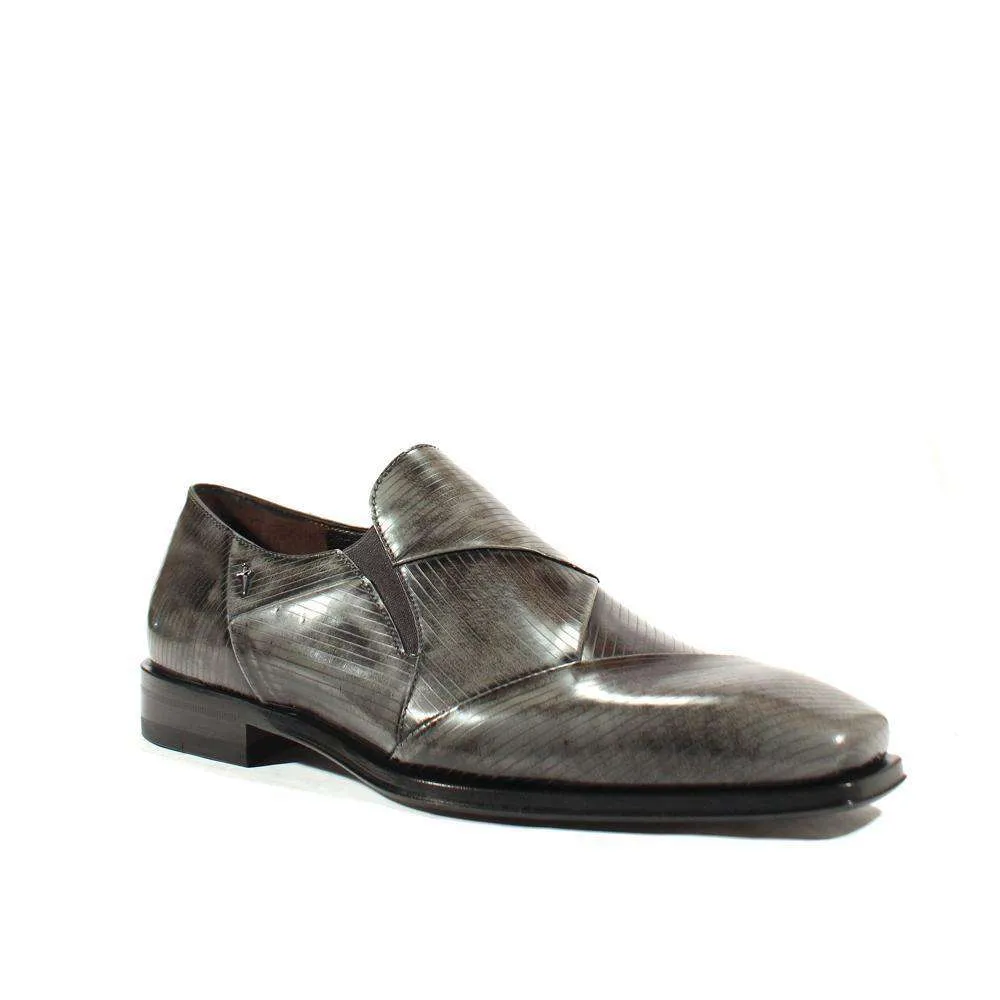 Cesare Paciotti Luxury Italian Men's Designer Shoes Magic Old Antracite Leather Loafers (CPM2582)