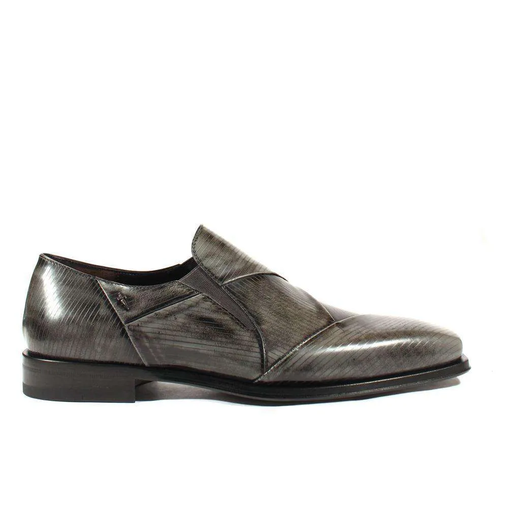Cesare Paciotti Luxury Italian Men's Designer Shoes Magic Old Antracite Leather Loafers (CPM2582)