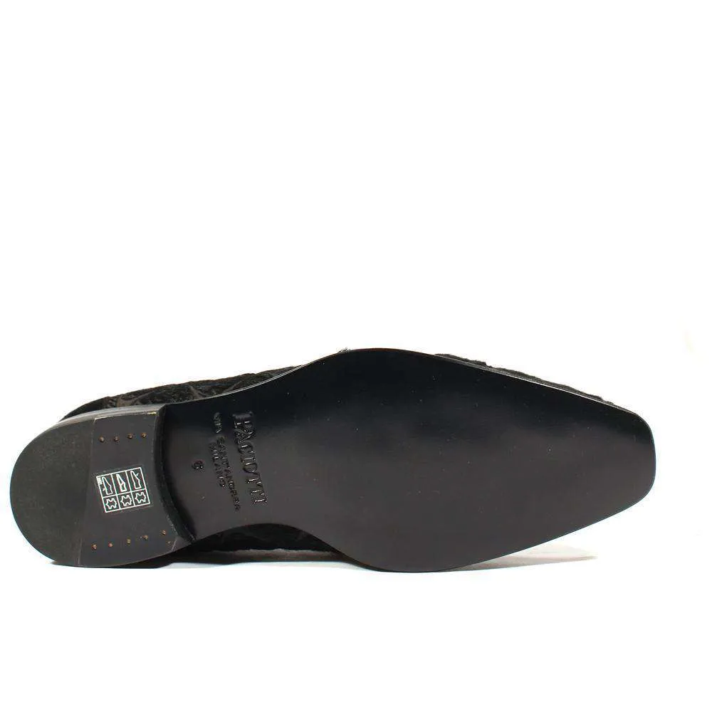 Cesare Paciotti Luxury Italian Men's Designer Shoes Pony Lux Black Nappa Pony Loafers (CPM2576)