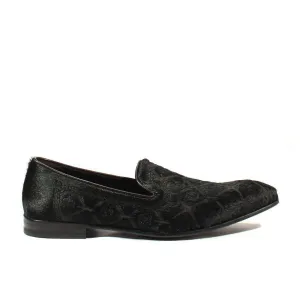 Cesare Paciotti Luxury Italian Men's Designer Shoes Pony Lux Black Nappa Pony Loafers (CPM2576)