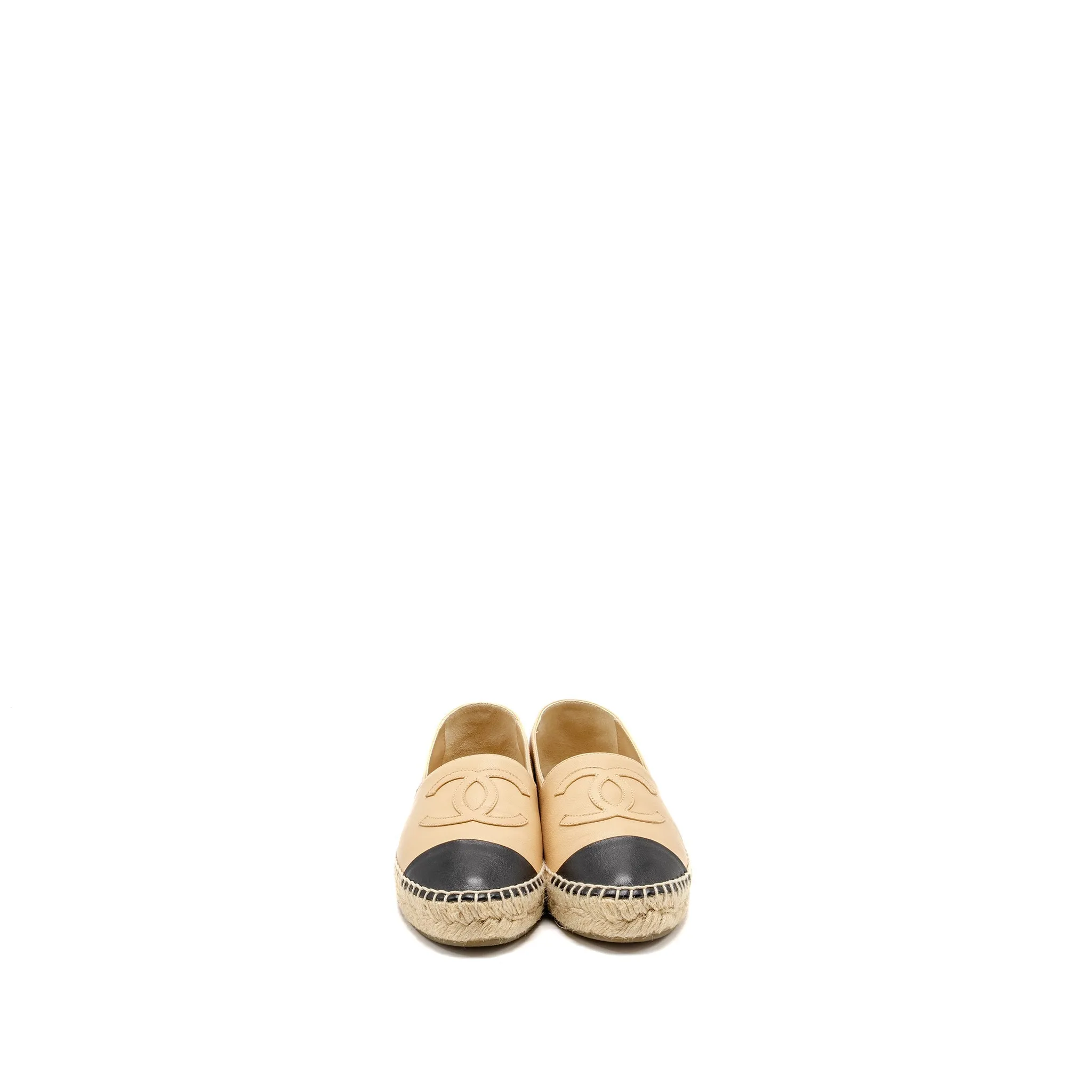 Chanel size 36 Espadrilles Lambskin Beige/Black
