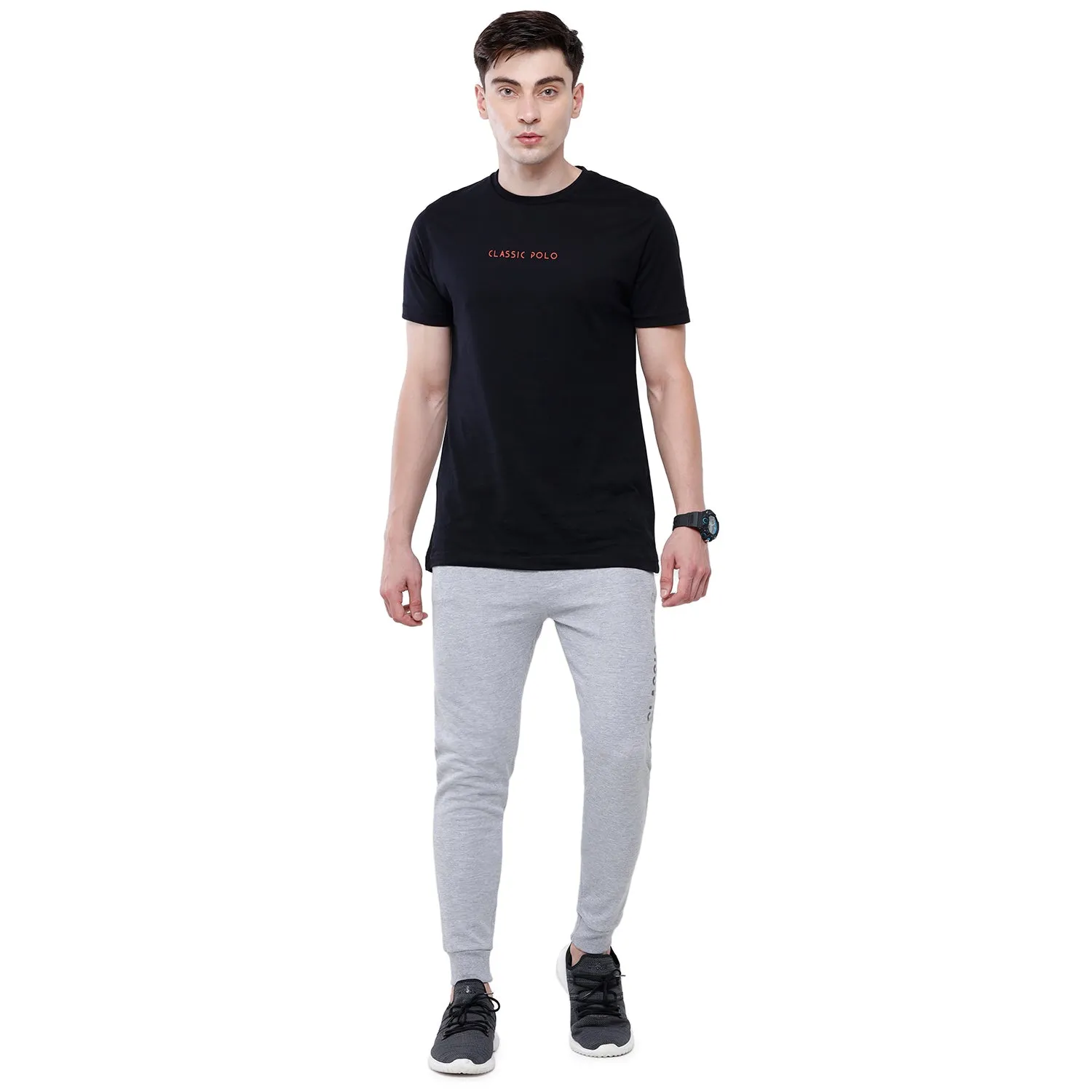Classic Polo Men's White Solid Mélange Slim Fit Trendy Jogger Pant - Gioz-02 C