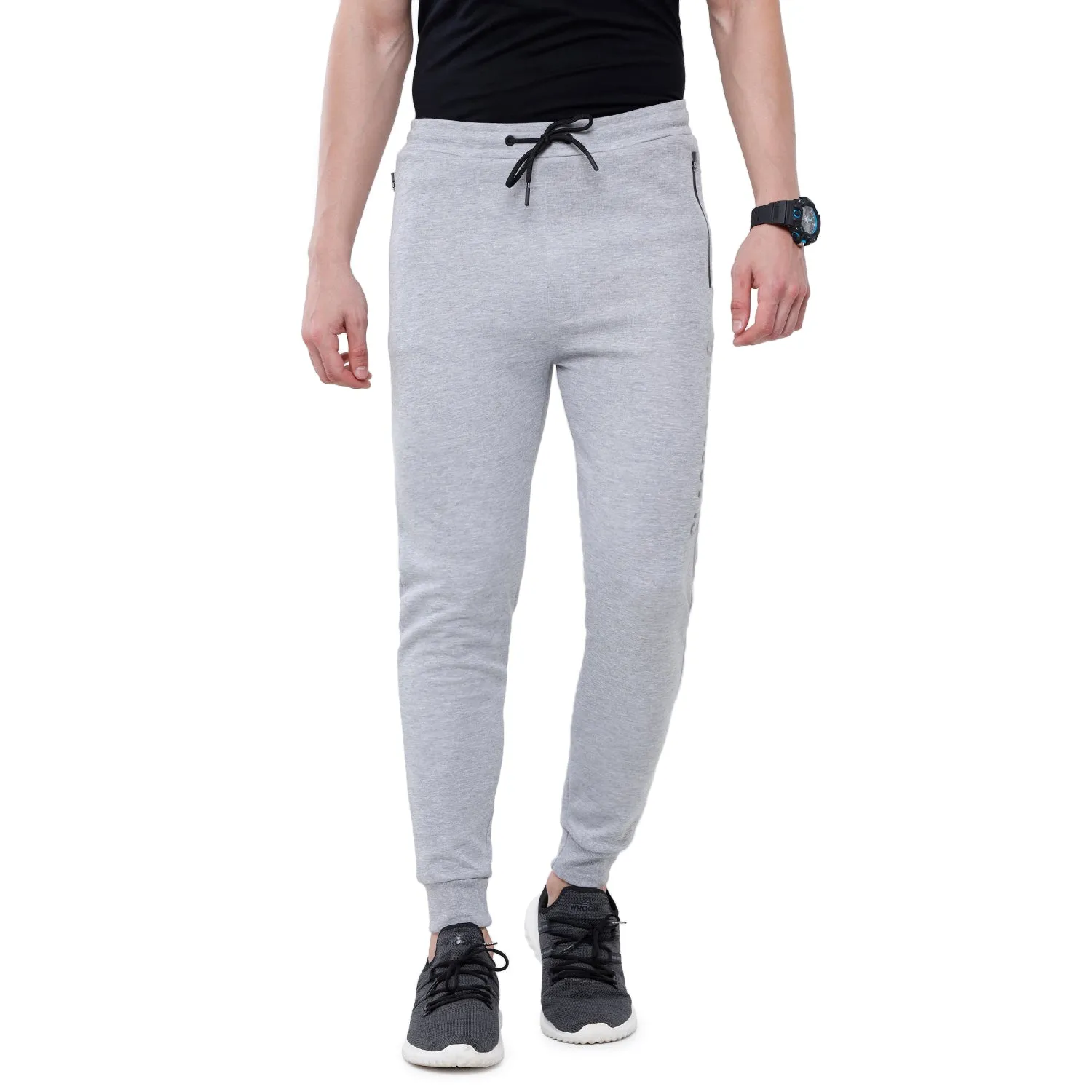 Classic Polo Men's White Solid Mélange Slim Fit Trendy Jogger Pant - Gioz-02 C