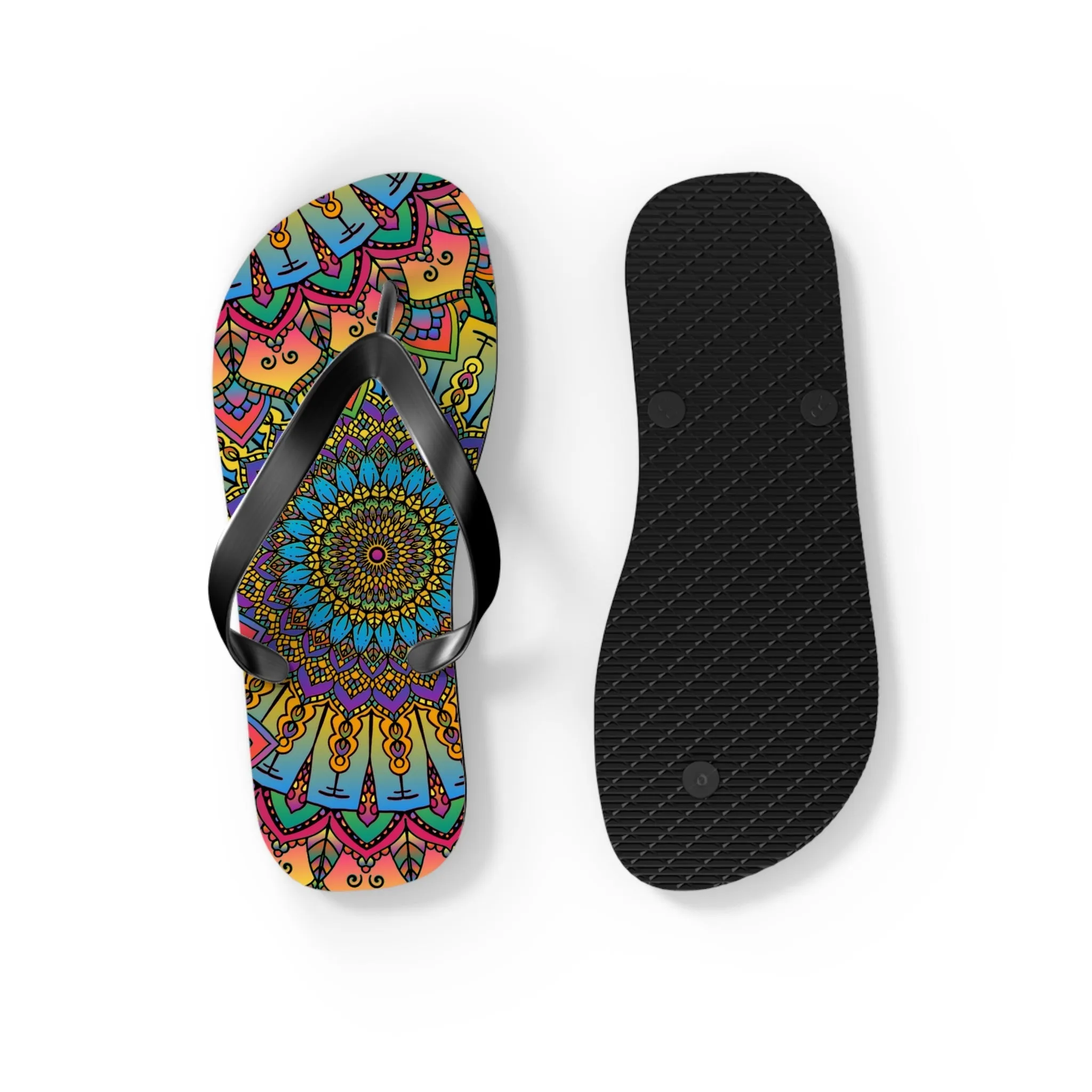 Colorful Mandala Flip Flops - Boho Style
