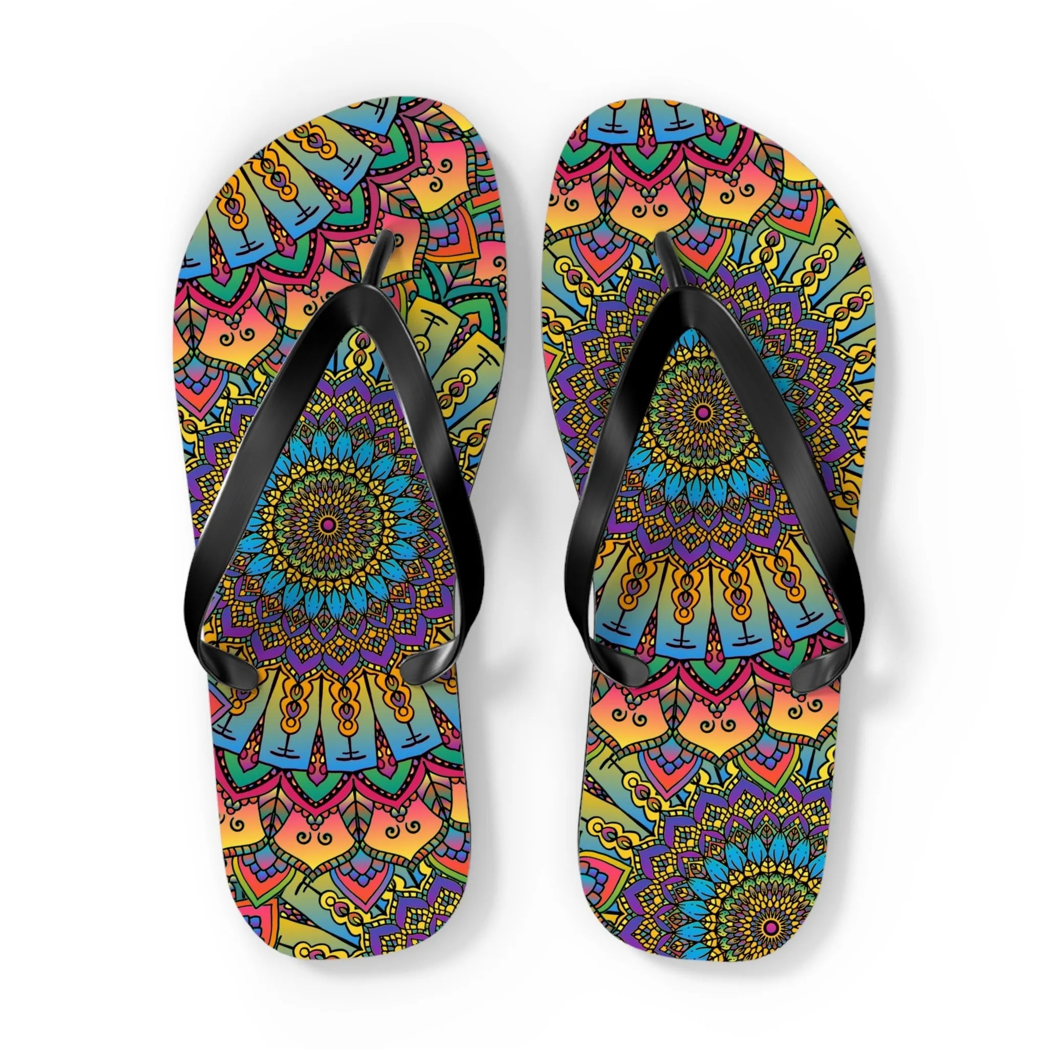 Colorful Mandala Flip Flops - Boho Style