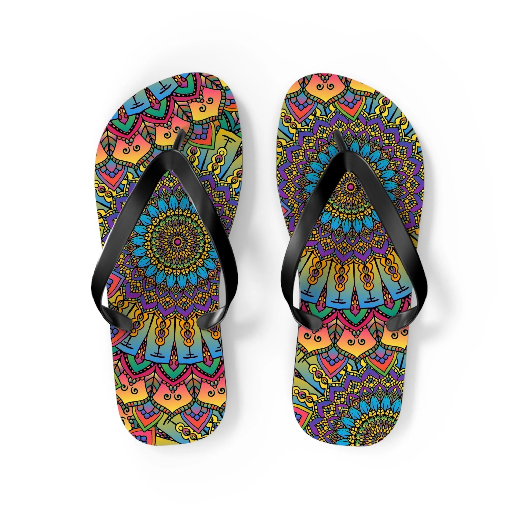 Colorful Mandala Flip Flops - Boho Style