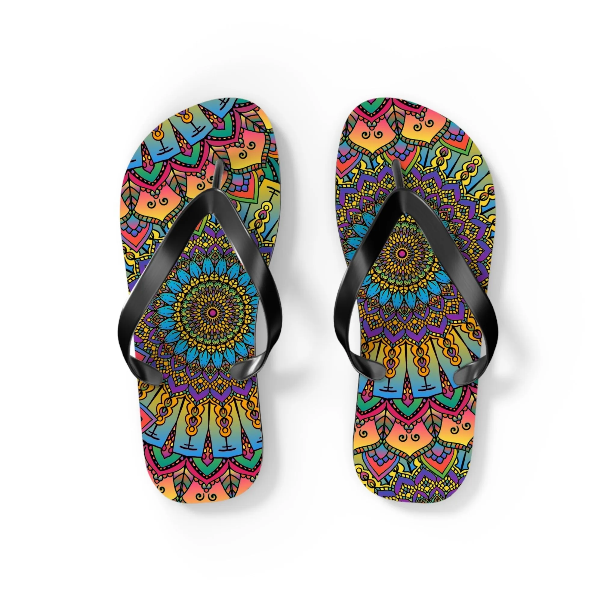 Colorful Mandala Flip Flops - Boho Style