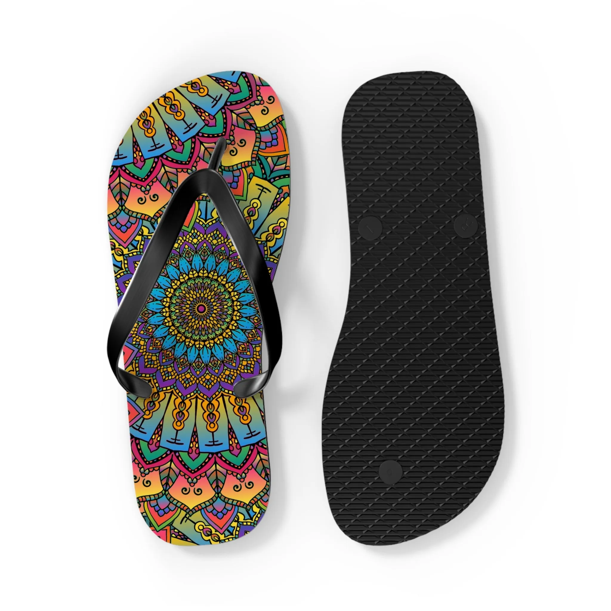 Colorful Mandala Flip Flops - Boho Style