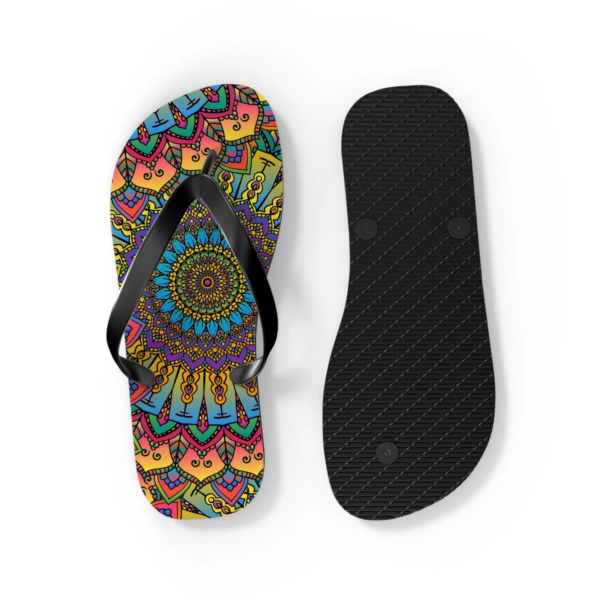 Colorful Mandala Flip Flops - Boho Style