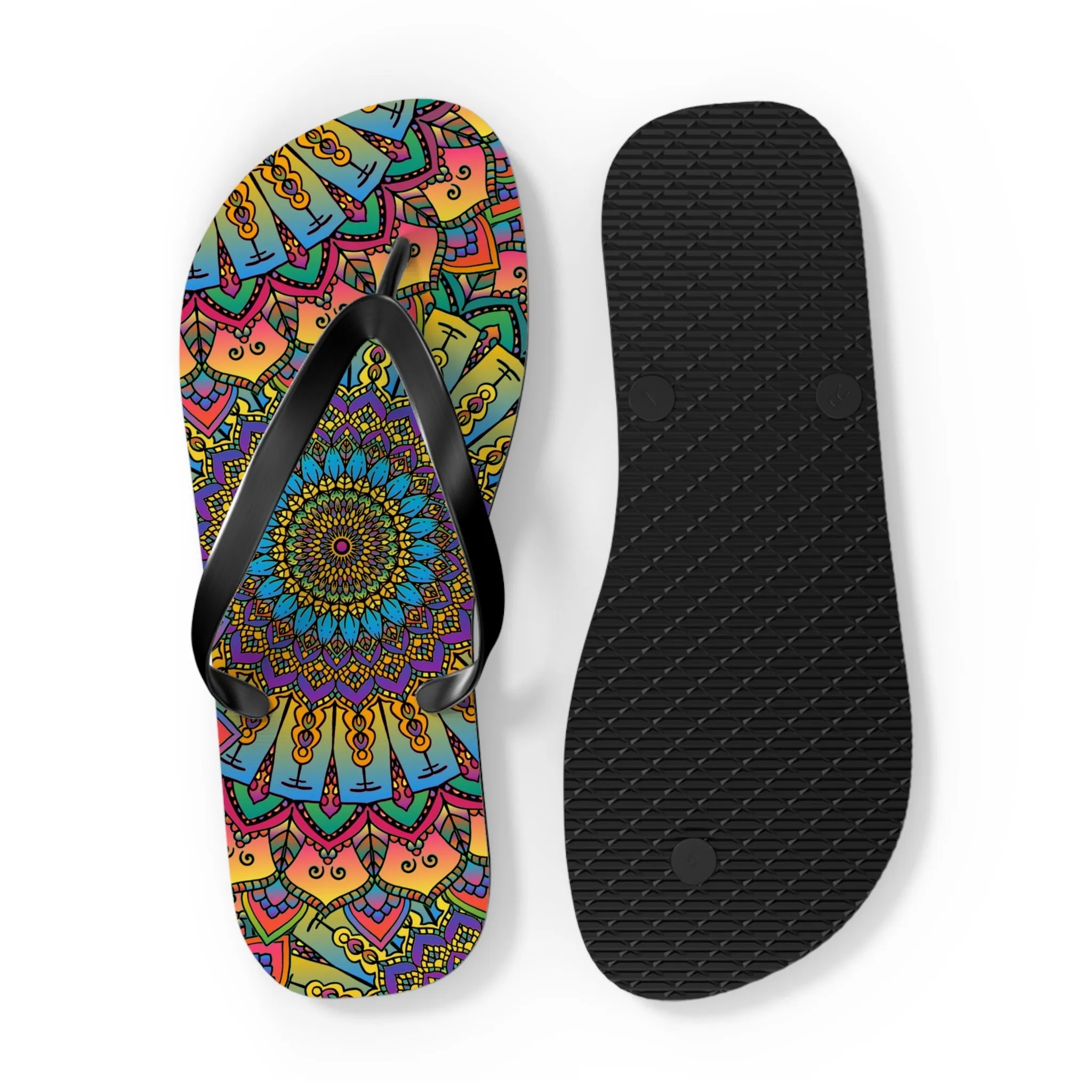 Colorful Mandala Flip Flops - Boho Style