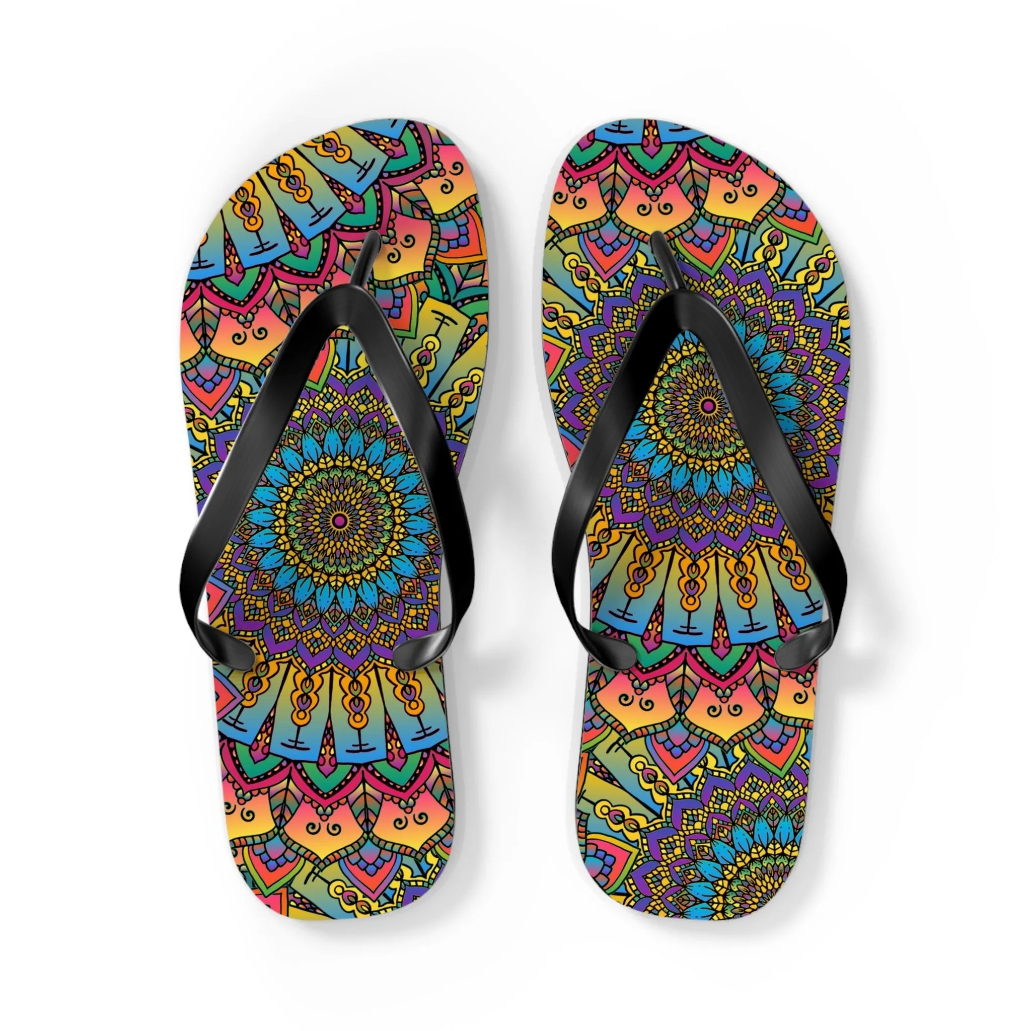 Colorful Mandala Flip Flops - Boho Style