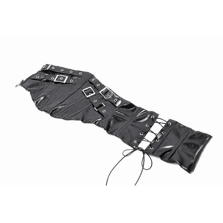 Dark in Lia Punk Love Patent Leather Waist Corset with Metal Accents