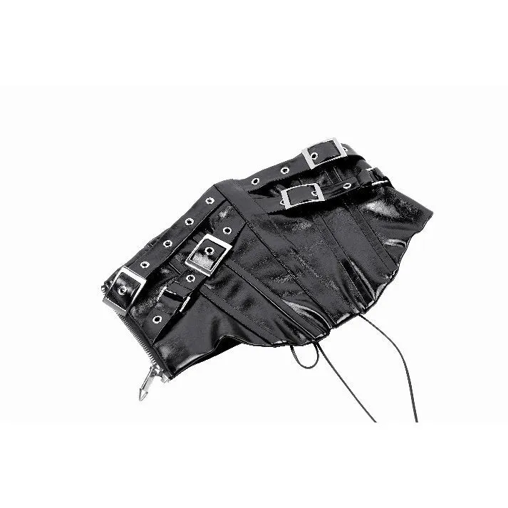 Dark in Lia Punk Love Patent Leather Waist Corset with Metal Accents