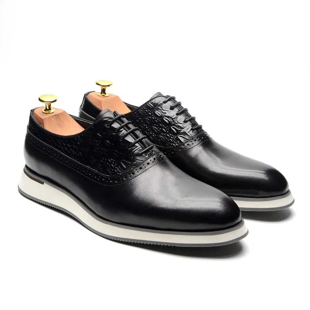 Fashion Genuine Leather Brock Oxford Shoes Men's Dress Leather Shoes