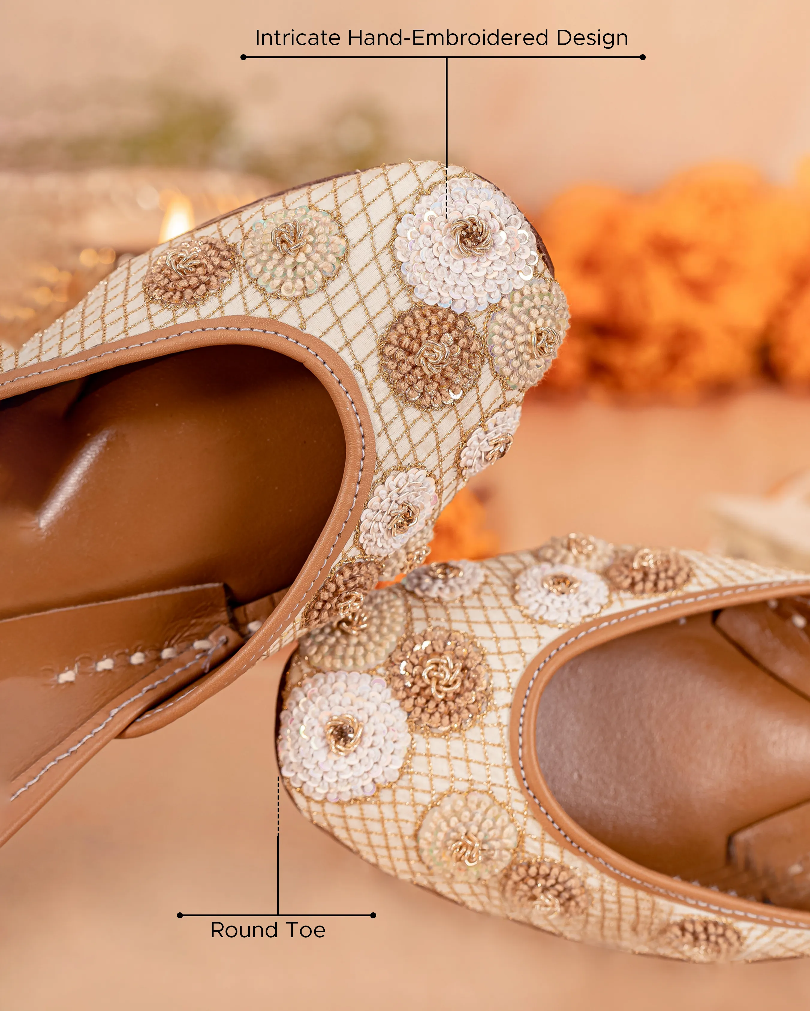 Golden Poppins Handcrafted Jutti