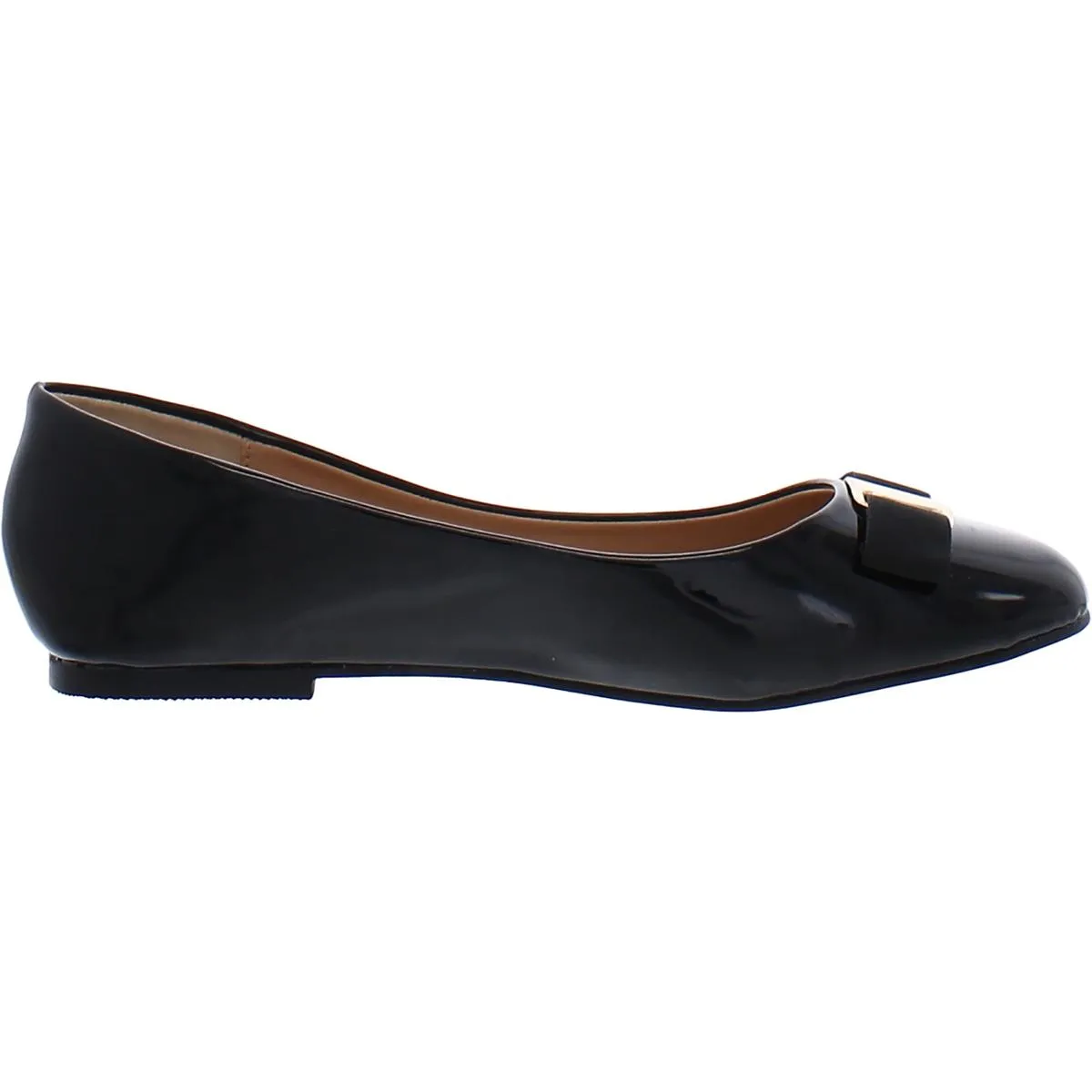 Journee Collection Womens Patent Round Toe Ballet Flats