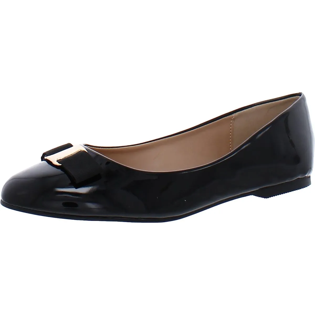Journee Collection Womens Patent Round Toe Ballet Flats