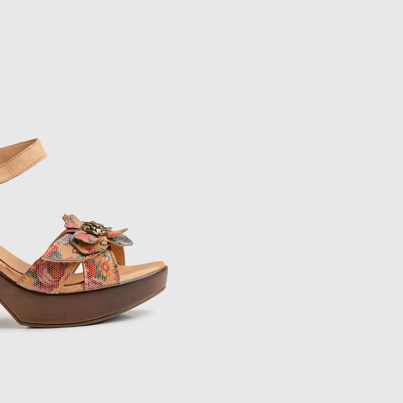 Leather Comfort Block Heel Multi 11627