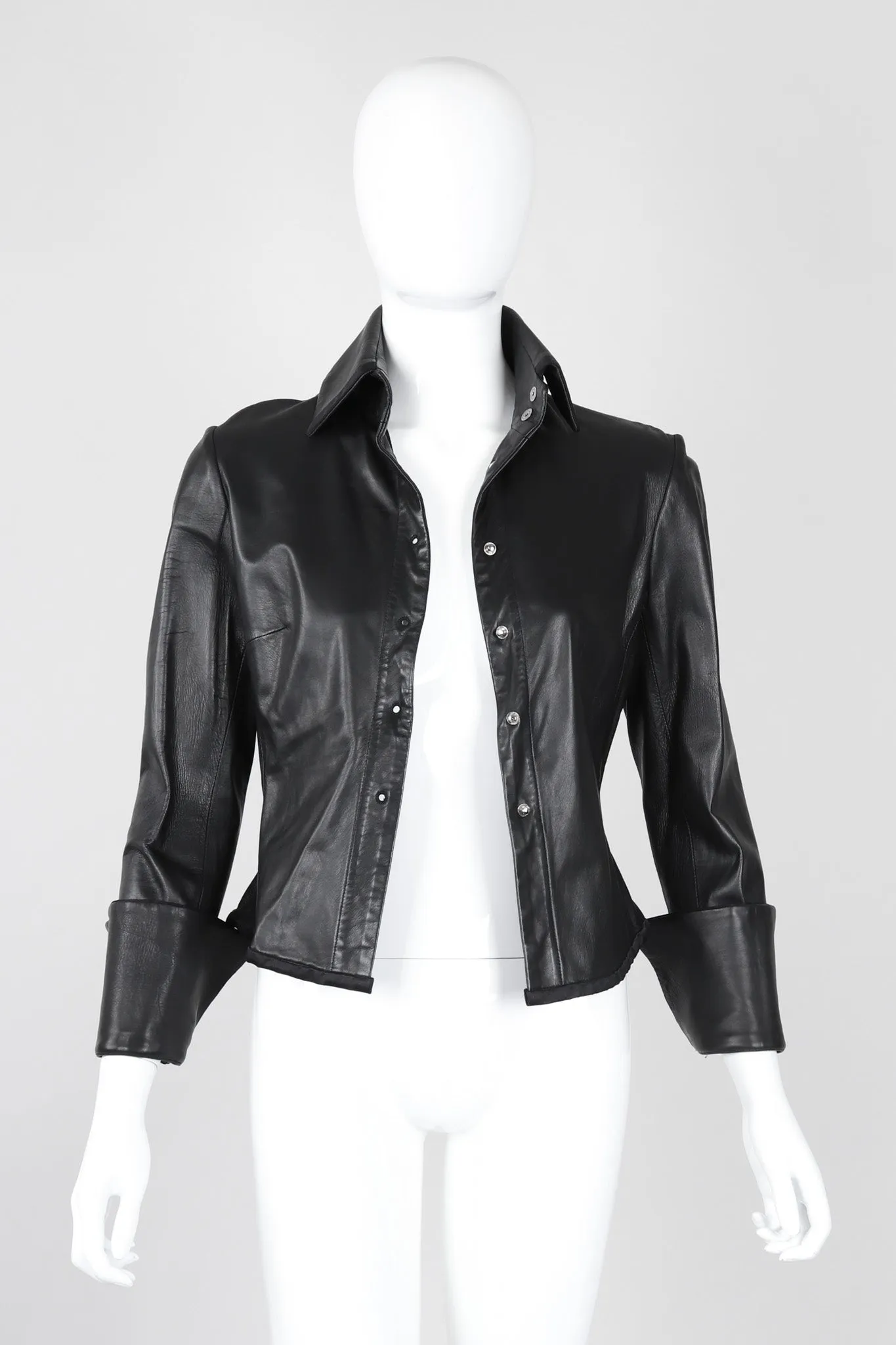 Leather Folded Cuff Shirt