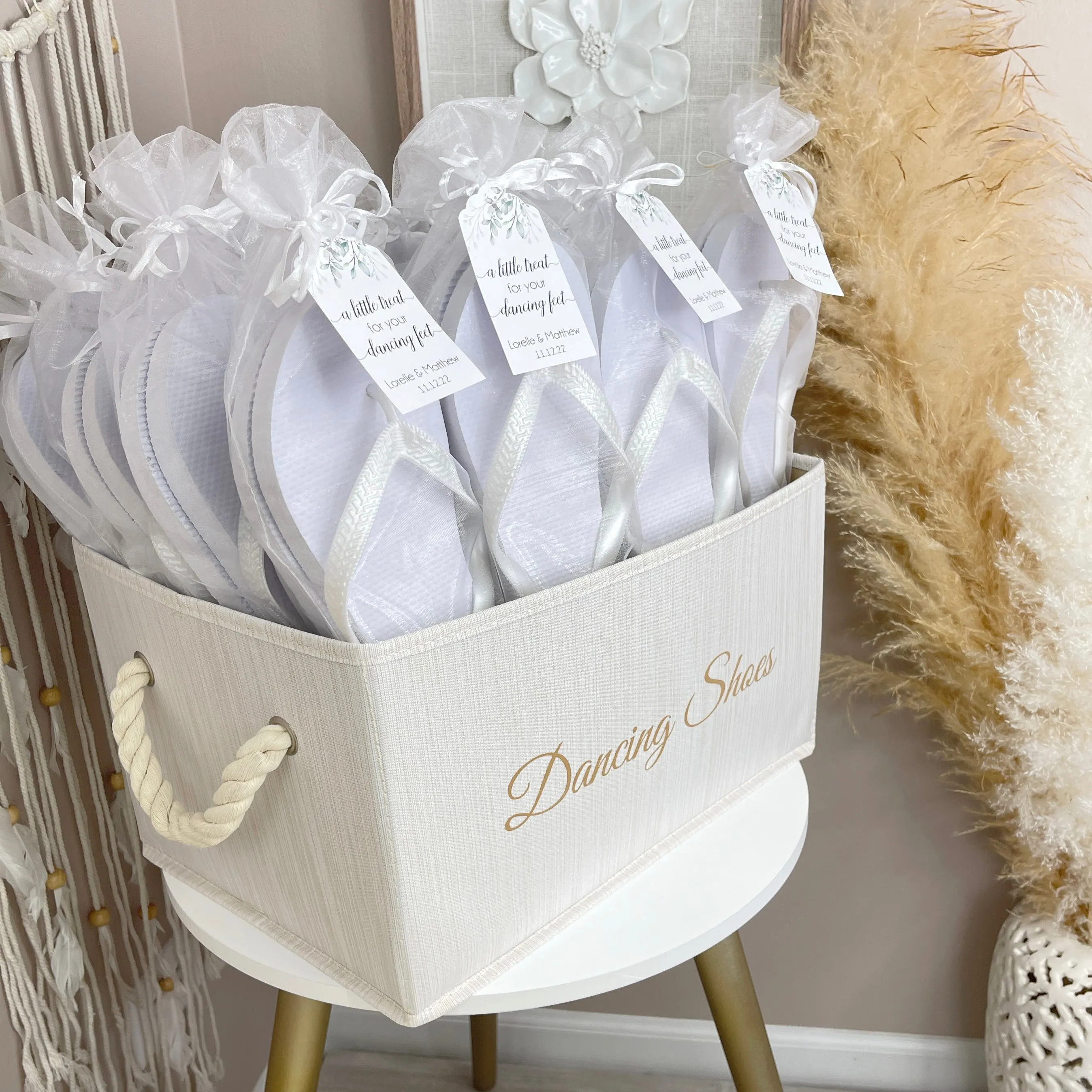 Liza Bulk Flip Flops & Organza Bags Bundle (20 Pairs)