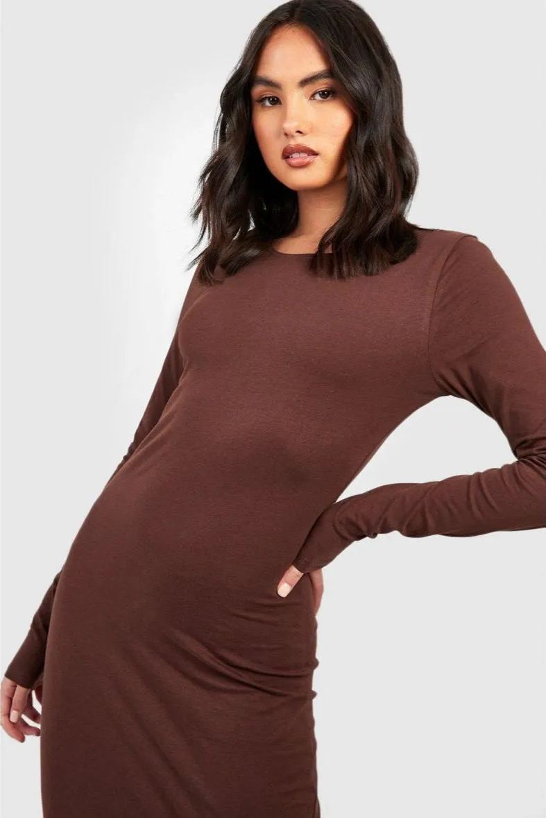 Madden Black Rib Knit Midi Dress