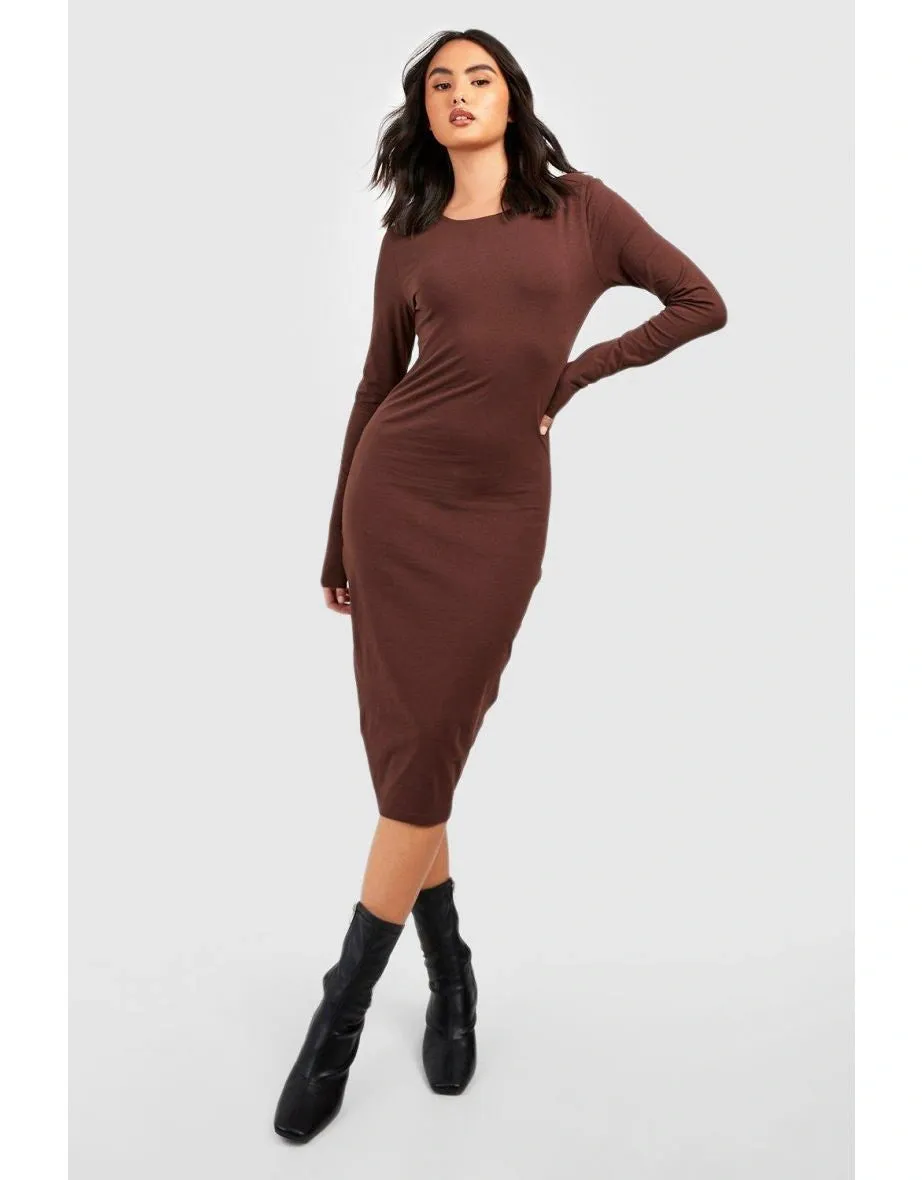 Madden Black Rib Knit Midi Dress