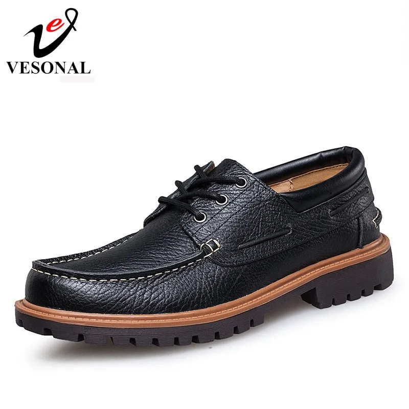 Men Casual Shoes Luxury Brand Male Adult Genuine Leather Shoes