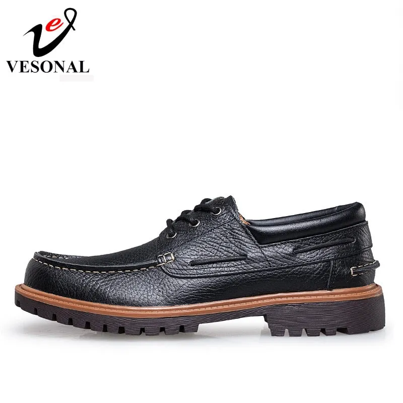Men Casual Shoes Luxury Brand Male Adult Genuine Leather Shoes