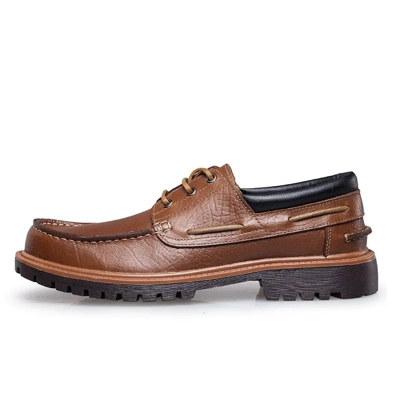 Men Casual Shoes Luxury Brand Male Adult Genuine Leather Shoes