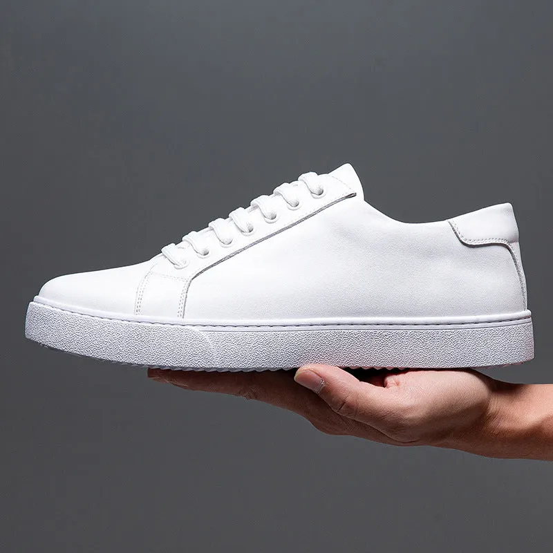 Owlkay Men's trendy sneakers British style polished casual shoes