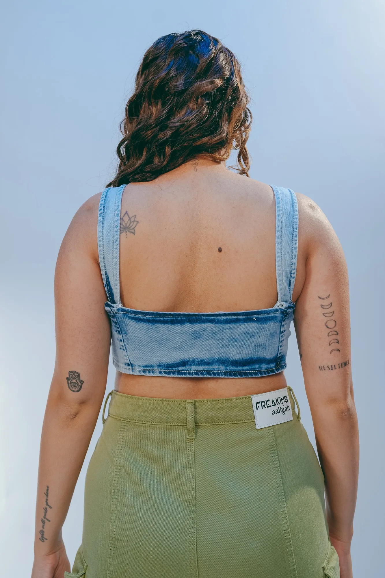 Plunging Indigo Top