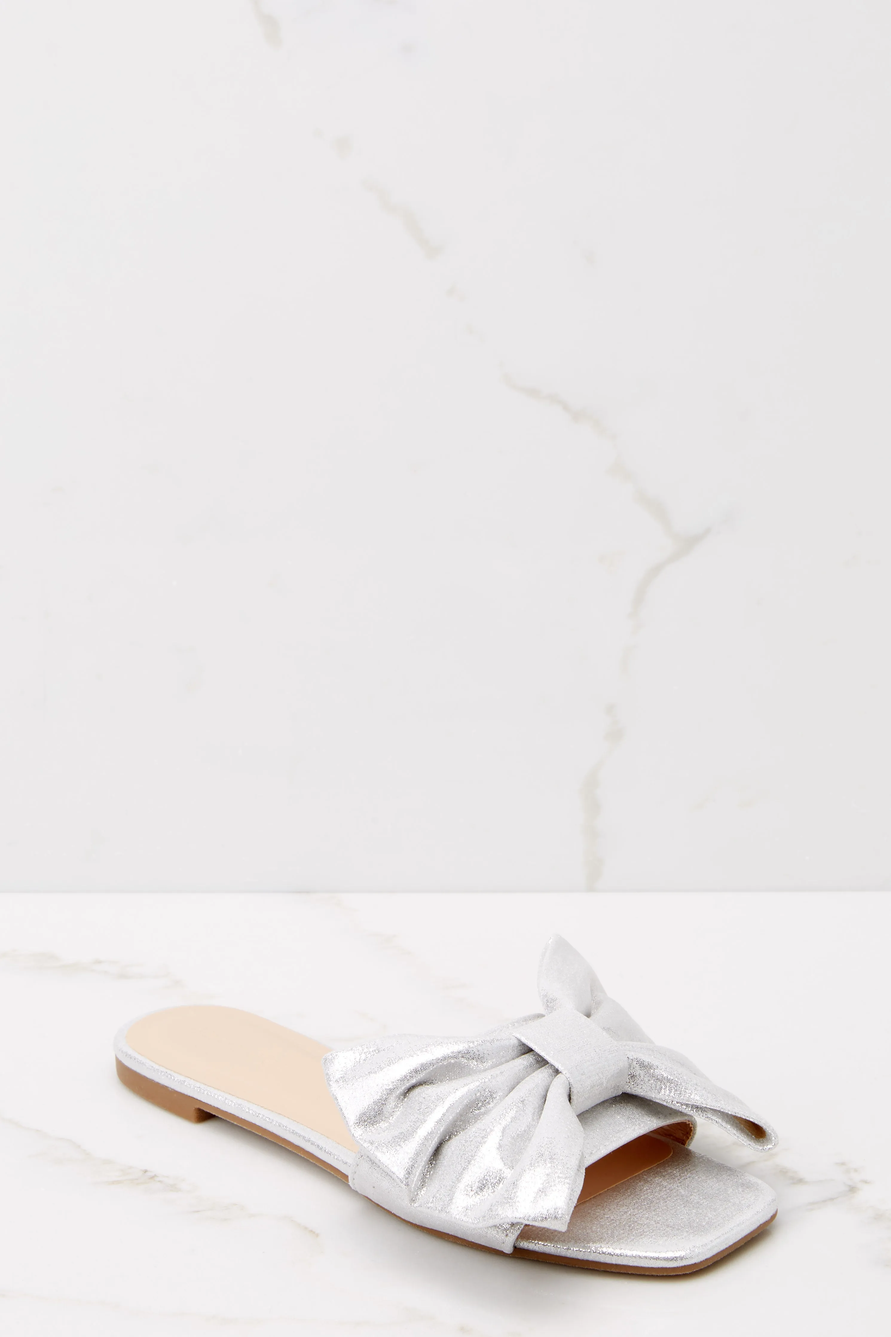 Pretty As A Bow Silver Sandals