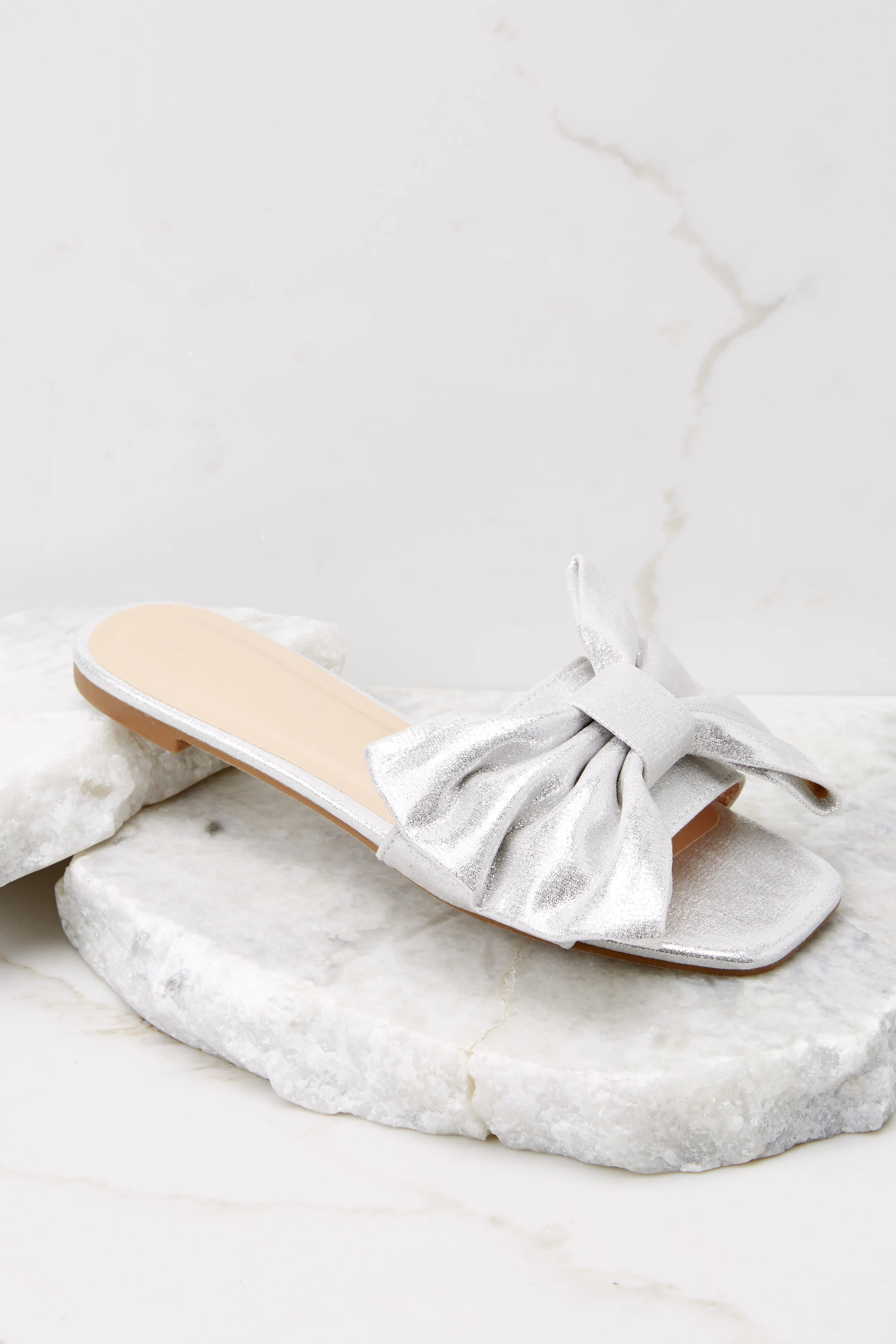 Pretty As A Bow Silver Sandals