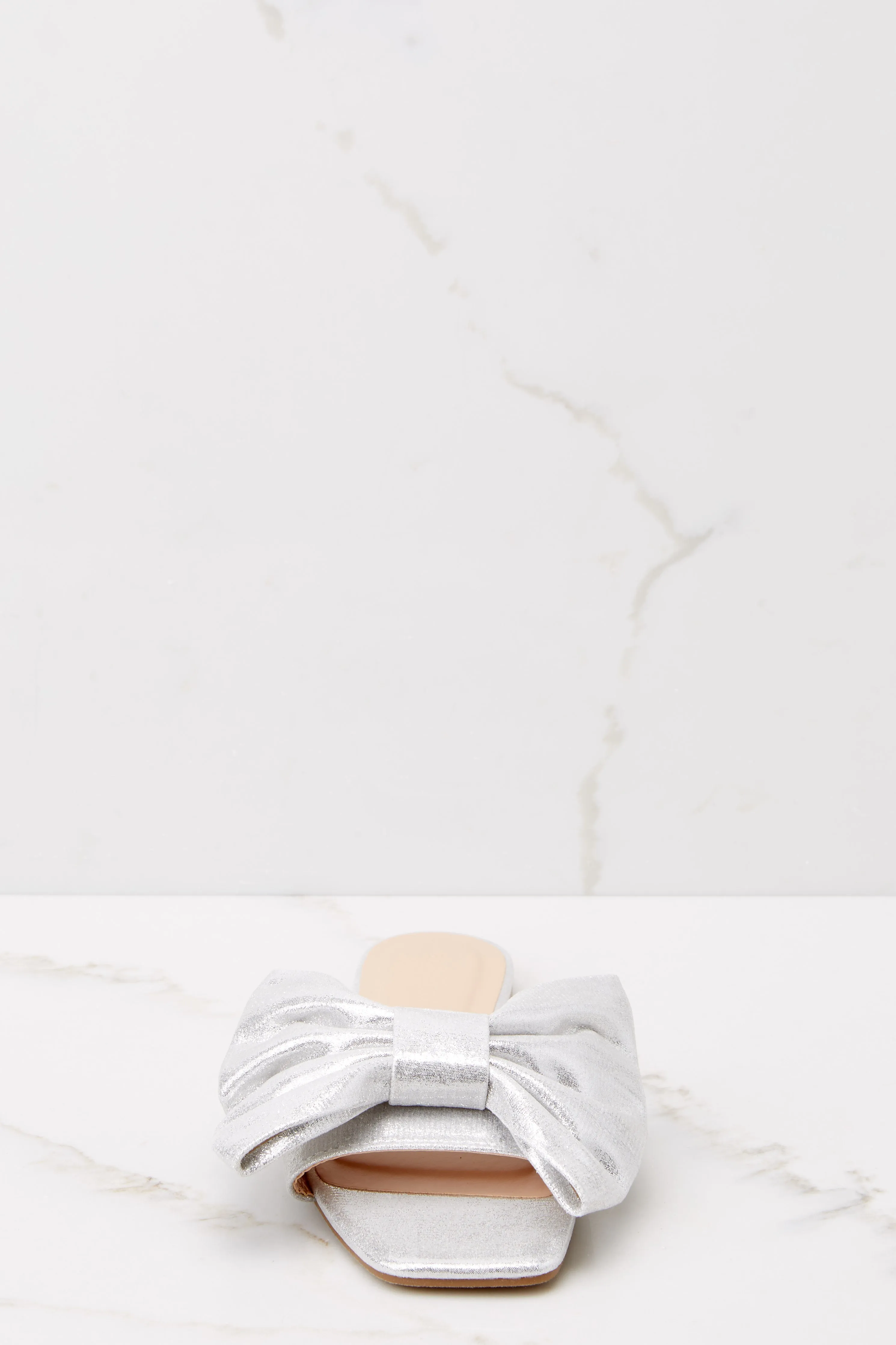 Pretty As A Bow Silver Sandals