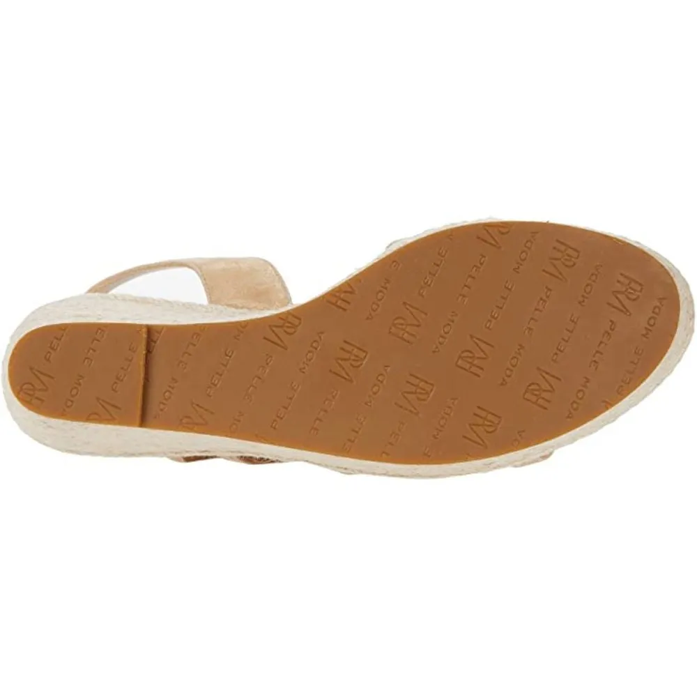 Ritter Shimmer PLatinum Gold Suede Pelle Moda Wedge Sandals