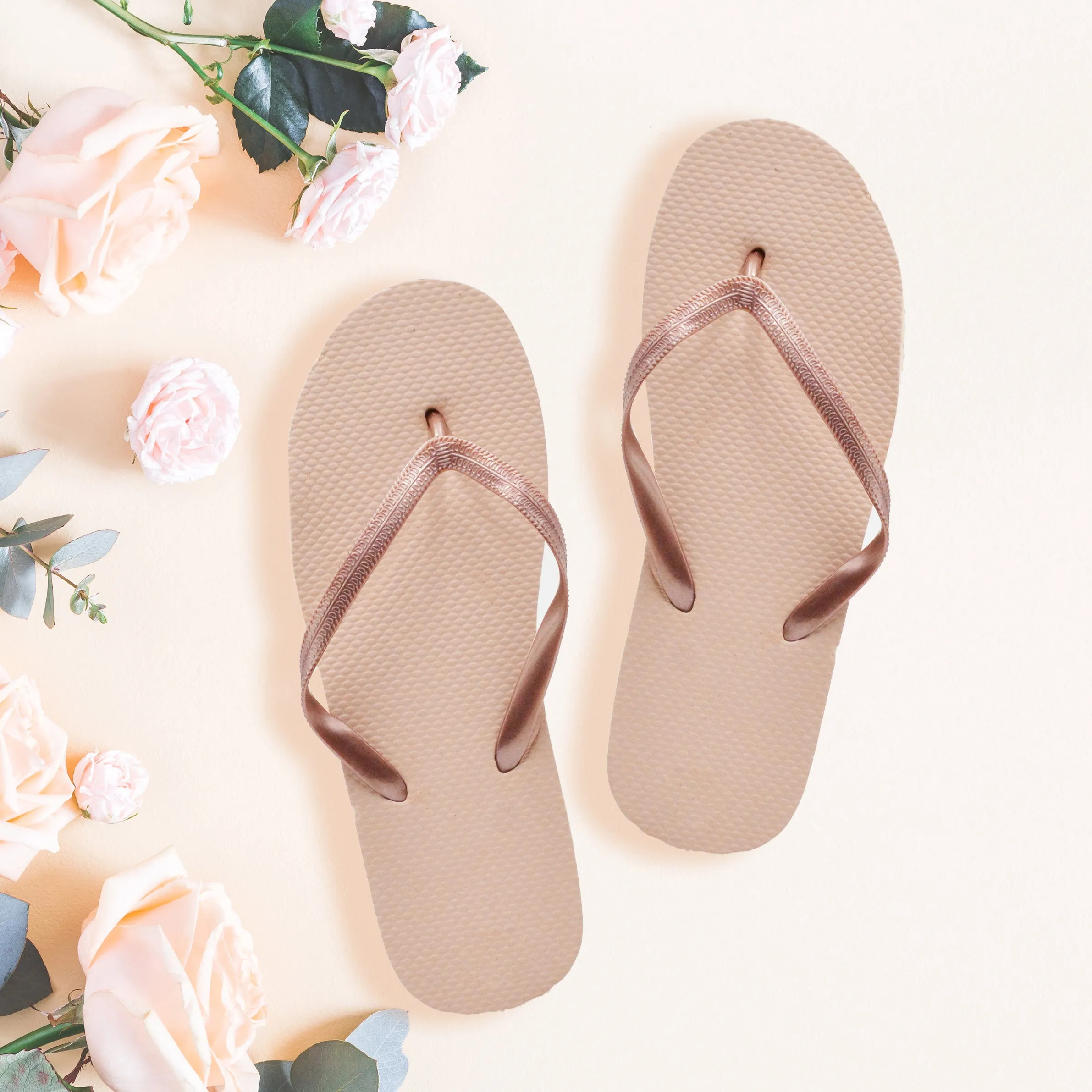 Rose Gold Flip Flops